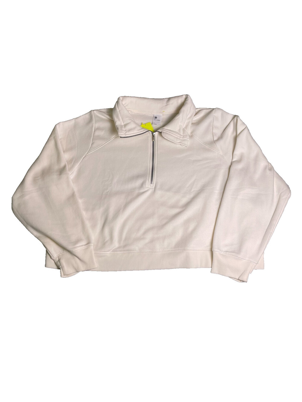 NWT All In Motion Cropped 1/4 Zip Pullover Womens 2XL Cream Elevated Basic Layer